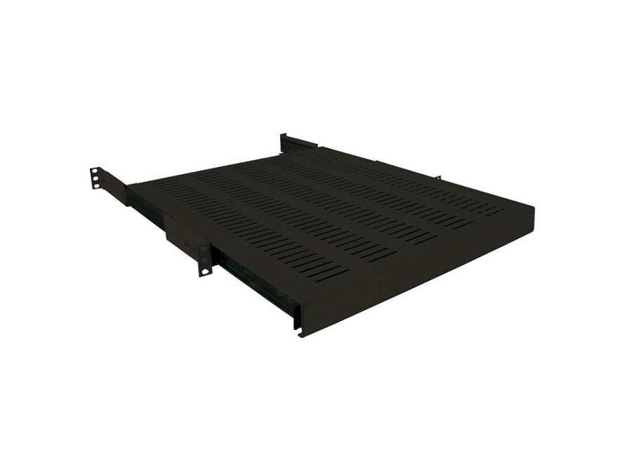 Udtrækshylde til 19" Rackskab - D:400mm, Sort