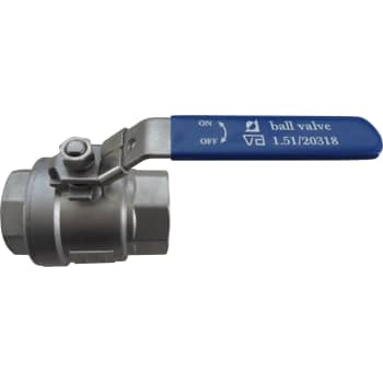 1.1/4'' 2-delt kuglehane muffe/muffe rustfri 1.4408 VA-godkendt