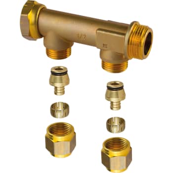 Uponor Aqua PLUS fordelerrør WTR PEX DR 3/4"MT/SN 2X15 c/c50mm