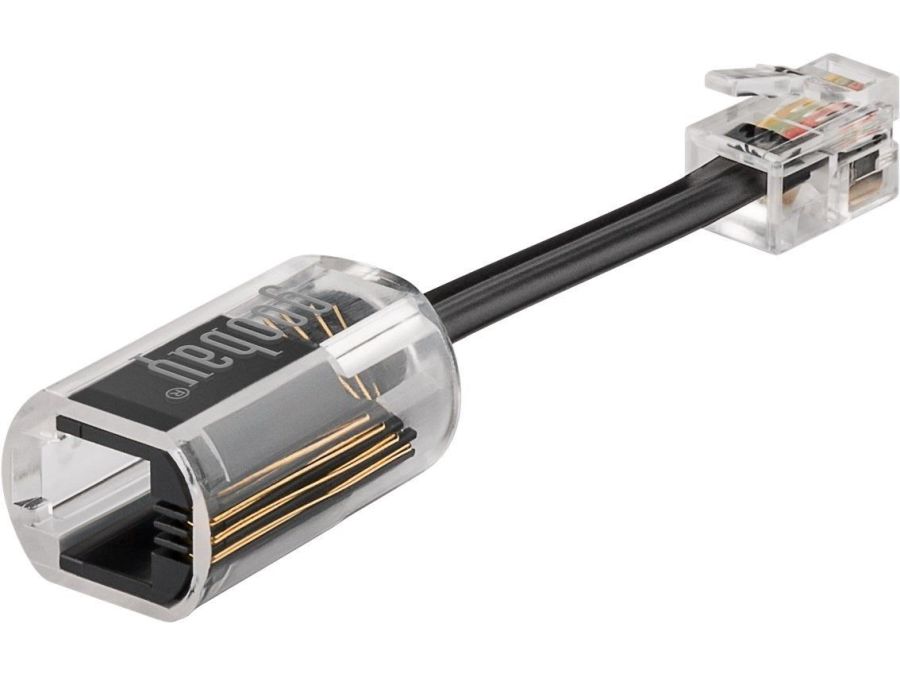 Telefonlednings udsnoer - RJ10(4P4C) han/hun, Sort