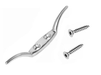 Klampe (pullert) - 112mm, Rustfri stål, inkl. 2 skruer