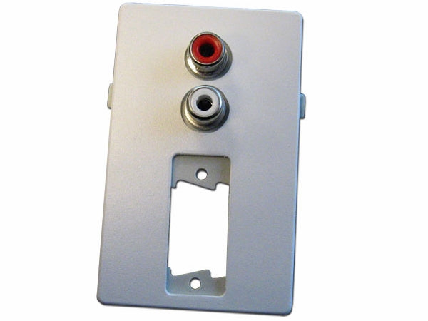 VGA vægdåse m. 2 x Phono - 1.5 modul, Hvid (FUGA tilpasset)