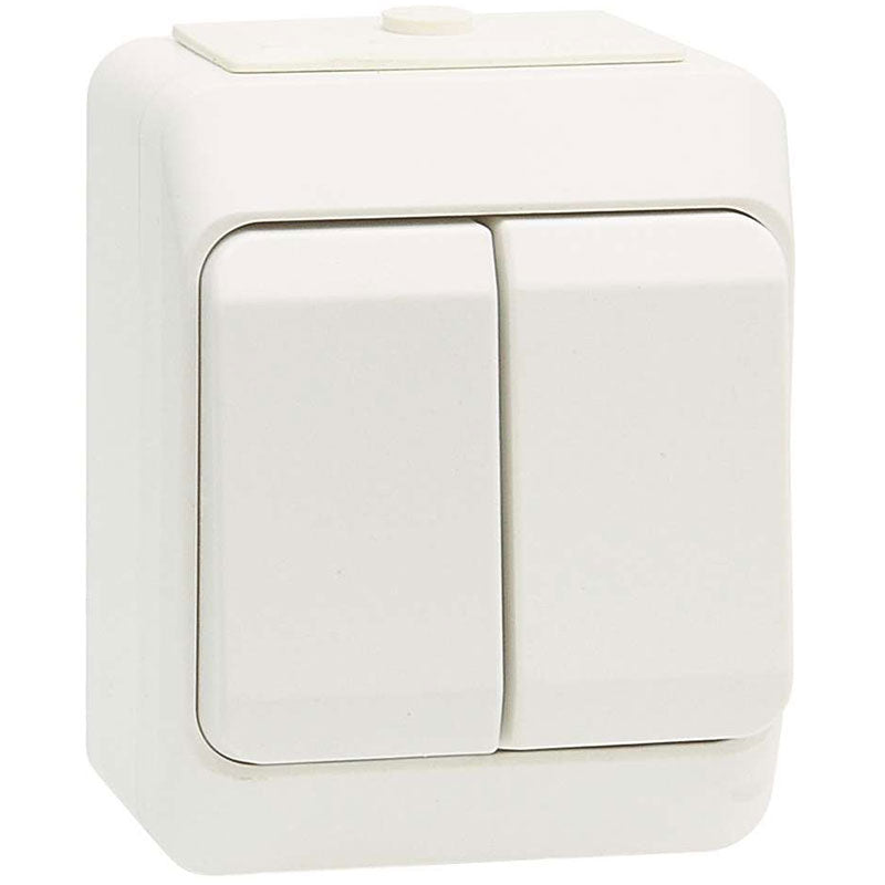 Kapslet kroneafbryder IP44 - hvid