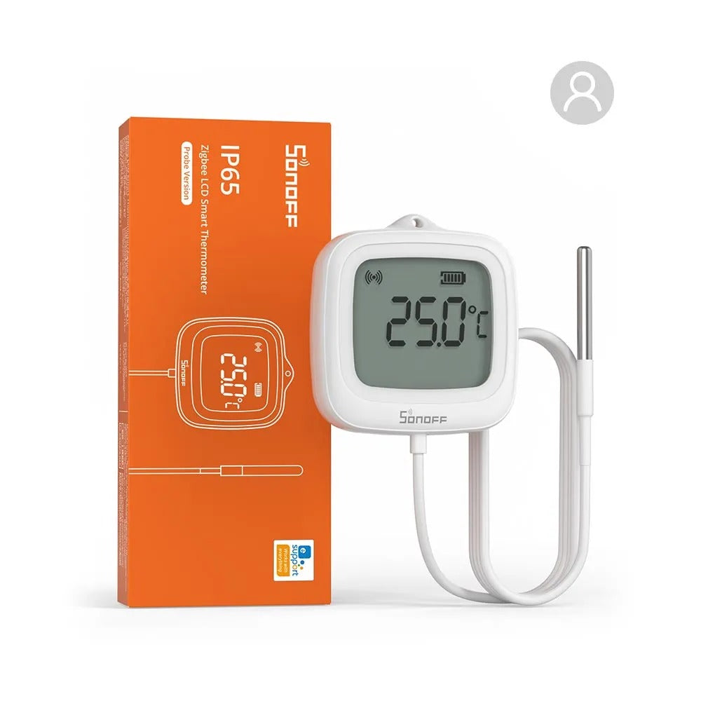 ZigBee SNZB-02LD - Smart termometer med probe (IP65)