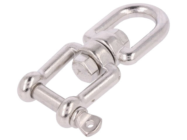 Rustfri stålswivel - kæbe/øje, 8mm