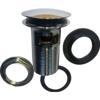 1.1/4" push-up bundventil med overløb krom