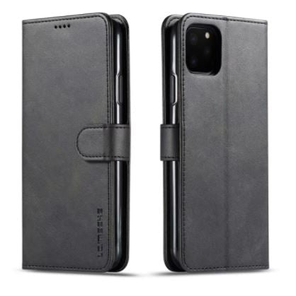 Læder flipcover m. kortholder - Til iPhone 12 /12 Pro, Sort