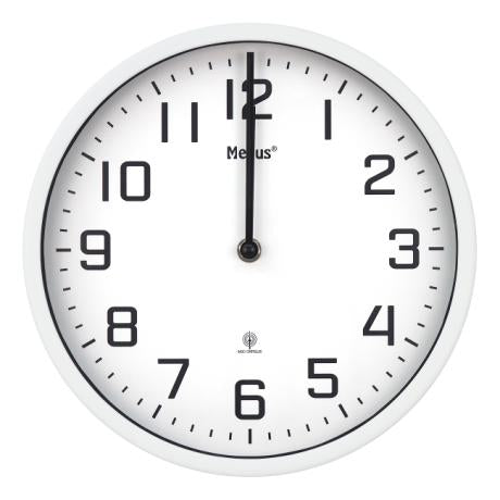 Vægur hvid Ø25cm radiostyret