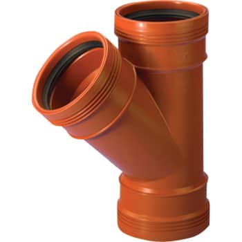 Wavin 110 x 110 mm 45 gr. PP-kloakgrenrør med 3 muffer