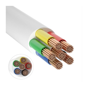 12-24V RGB+CCT kabel, hvid rund, 6 x 0,5 mm², metervare - minimum 5 meter
