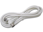 Antennekabel - 90° COAX han/hun, 3C-2V CCS, Hvid (2,5m)