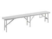 Sammenklappelig bænk - Rattan mønster, Hvid (180x25x43cm)