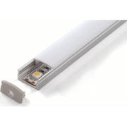 Alu Profil 2, påbygning 2000 x 17,1 x 8 mm, alu/opal.