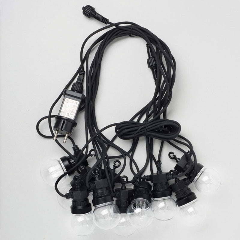 Party lyskæde 8m 10xLED klar Ø50mm IP44 230V