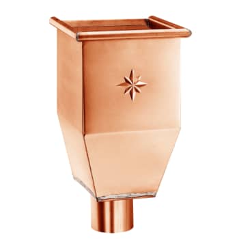 VMZINC regnvandssamlerkasse 200x200/76mm  m/studs kobber