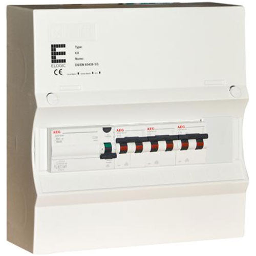 Færdigmonteret gruppetavle - HPFI - 3x13A 1P+N - Grå