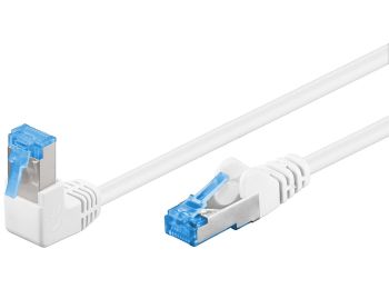 S/FTP netværkskabel - CAT6a PIMF, 90° vinklet, Hvid (0,25m)
