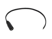 DC kabel - 5,5x2,1mm DC hun til løs ende, Sort (0,2m)