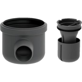 Unidrain 50 mm hjørneudløb med vandlås, uden studs, vandret