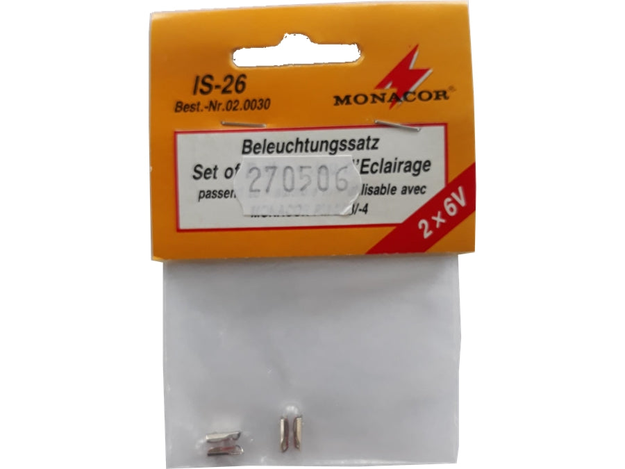 6V Lampesæt for PM instrument - 4,8mm kilesokkel (2 stk.)