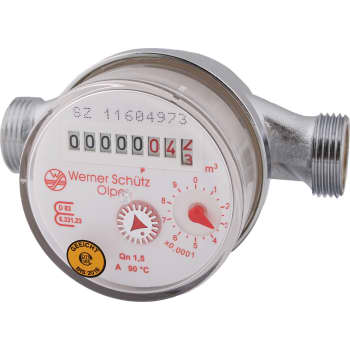 Varmtvandsmåler Qn1,5 (Q3 2,5) 110mm x 1/2", universal