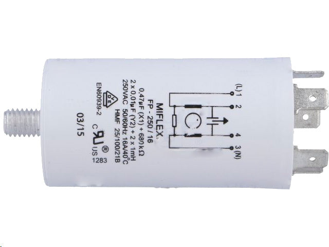 Netfilter kondensator - 250Vac 2x1mH, Cx: 0,47uF Cy: 2x10nF