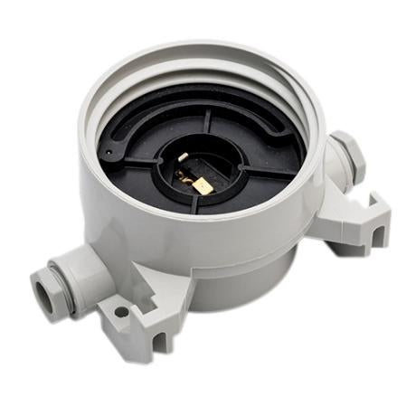 Væg/loftfatning til E27 - grå plast IP40