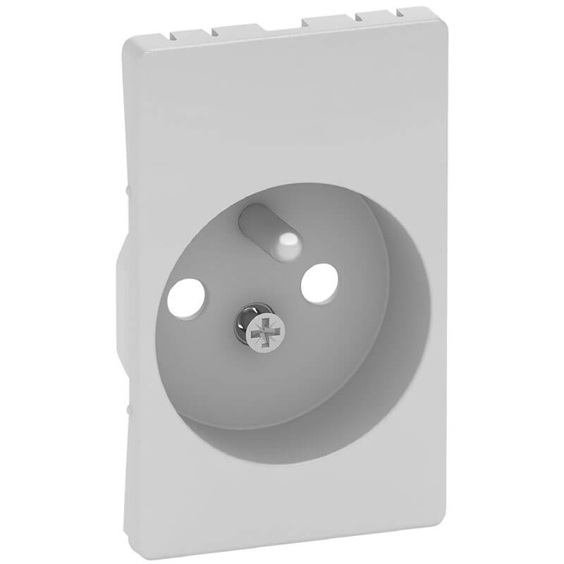 Afdækning for Fuga stikk. 2-pol med pindjord hvid