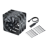 DC blæser - 120x120x25mm 12Vdc / 2W, 4 ledn., Sort (3 stk.)