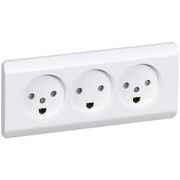 Opus 66 stikkontakt planforsænket trippel hvid