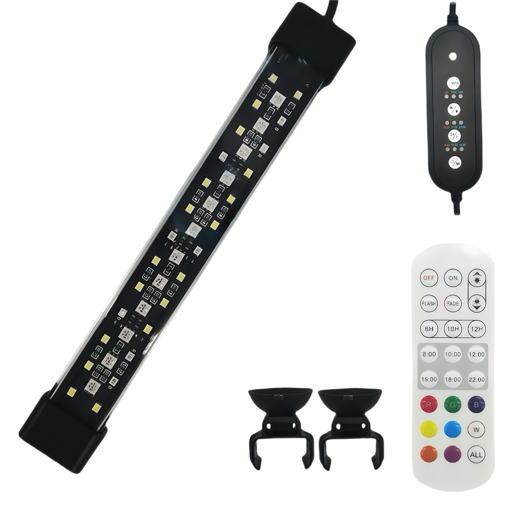30 cm LED RGB+NW Akvarie Armatur med 10W Effekt og IP68 Vandtæthed
