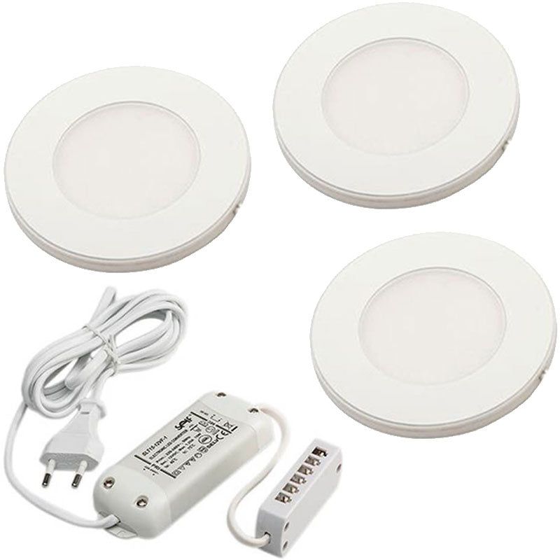 DIOSPOT LED inb.spot 3W sæt af 3 + driver 2700K hvid