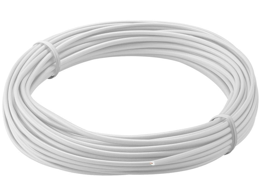Monteringsledning - 0,14mm² trådet, Hvid (10m)