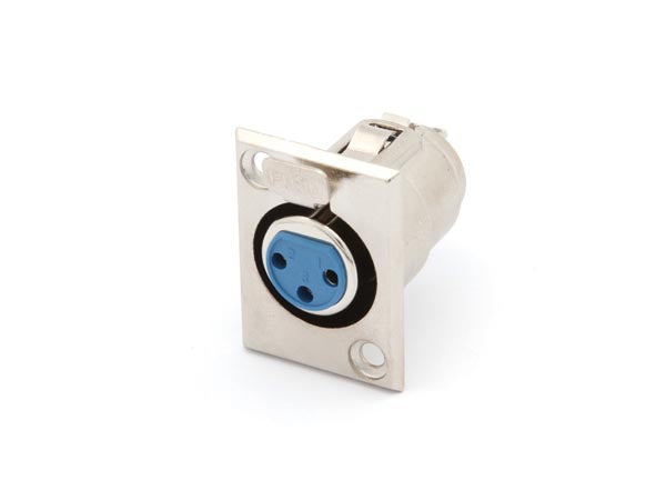 XLR bøsning - 3P hun, nikkel