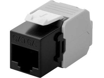 Keystone RJ45 fatning - CAT6a uskærmet, Sort (Toolless)
