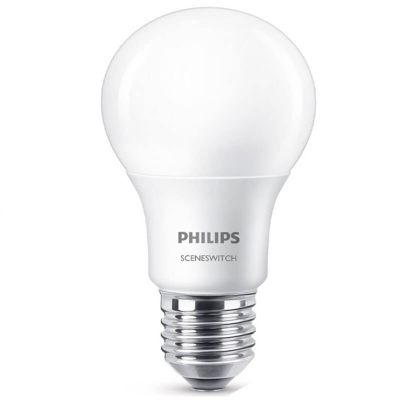 Philips 3-i-1 LEDpære 8w E27 dæmpes fra 8w-5w-2w