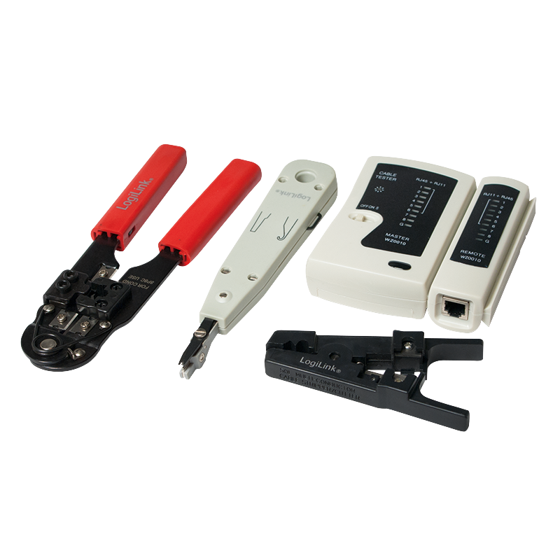 Modular krimptangsæt m. netværkstester - 4-i-1