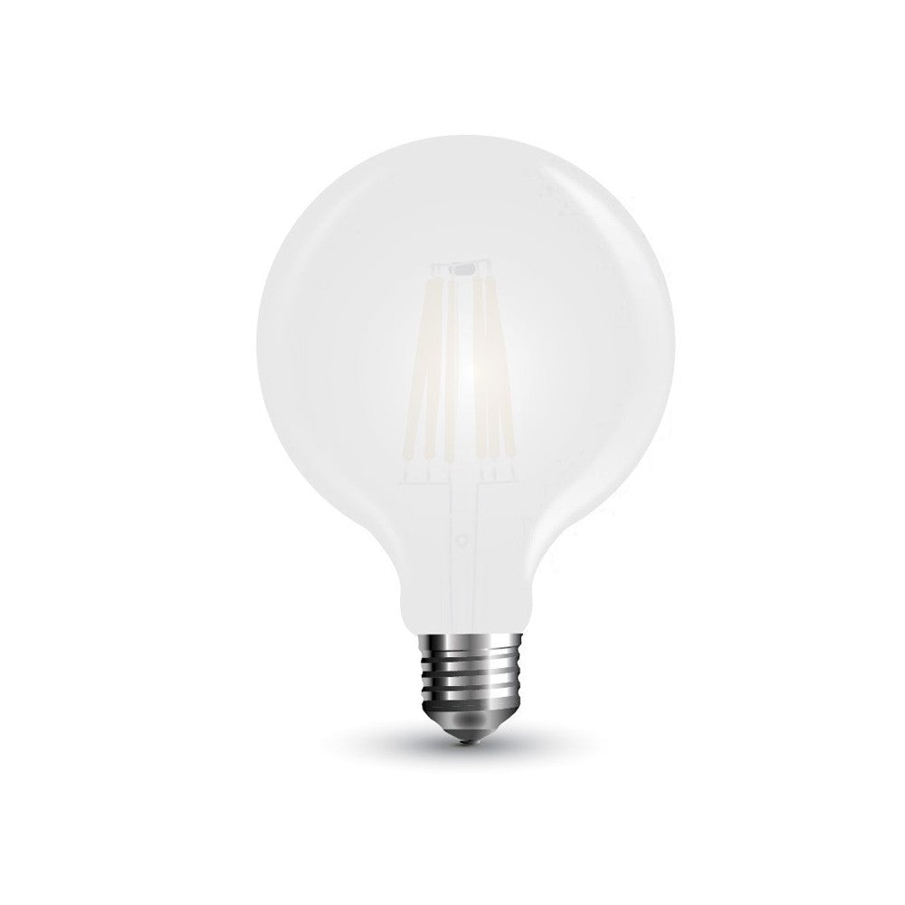 V-Tac 7W LED globepære - Kultråd, Ø12,5 cm, matteret glas, E27 - Erstatter 55W