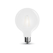 V-Tac 7W LED globepære - Kultråd, Ø12,5 cm, matteret glas, E27 - Erstatter 55W