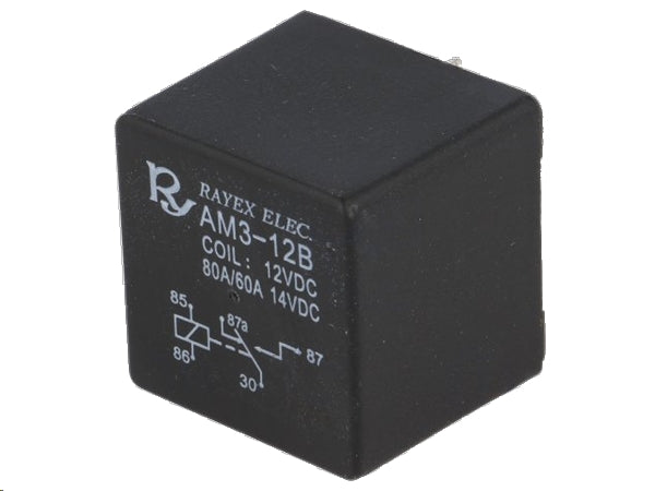 Autorelæ - 12Vdc / 80A (DC: 60A/14Vdc) 1 x skifte (SPDT)