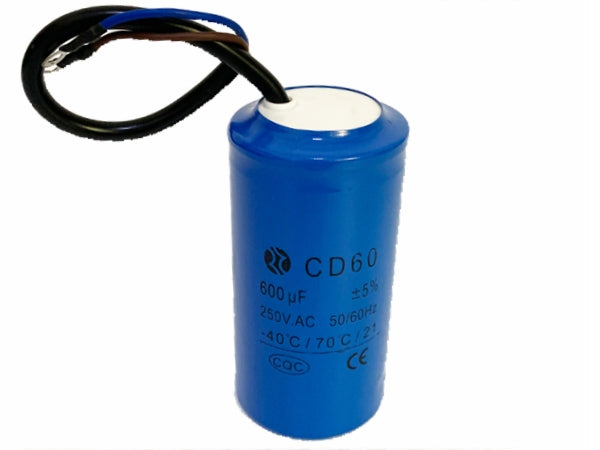 MOTOR start kondensator - 600uF / 250Vac m. ledn. (CD60)