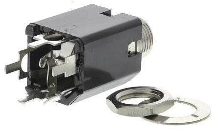 JACK fatning - 6,35mm stereo hun, til kabinetmont.