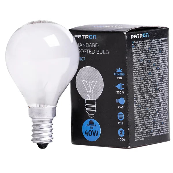 PATRON Glødepære E14 40W, mat
