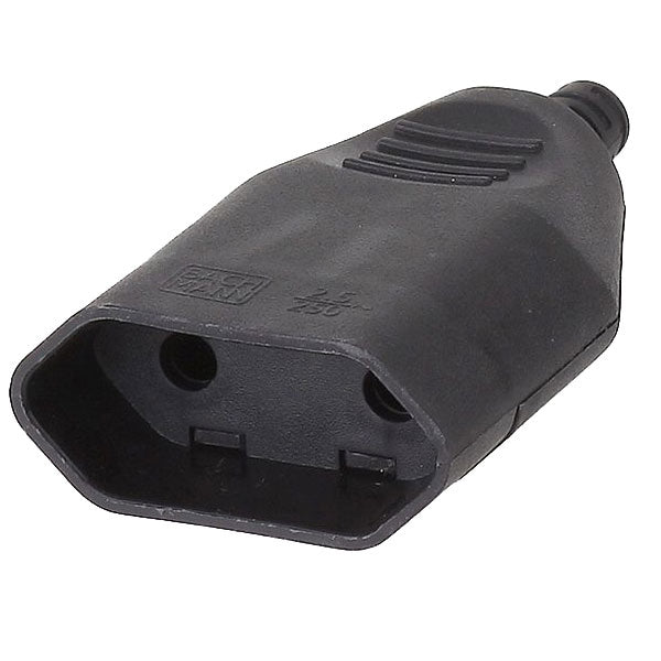 Flad EU forlængerled uden jord - sort