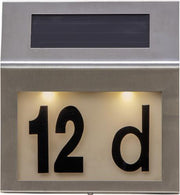 Wally solcelle væglampe m/husnummer