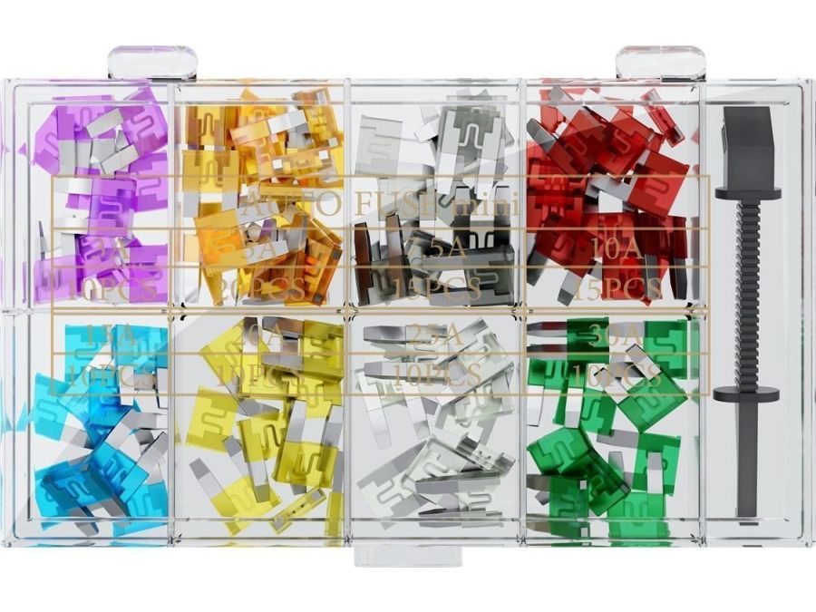 Mini bilsikringssortiment - 101 stk. (3A til 30A)
