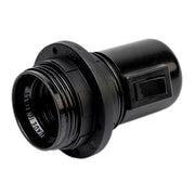 Kronefatning m/afbryder E27 inkl. ring sort