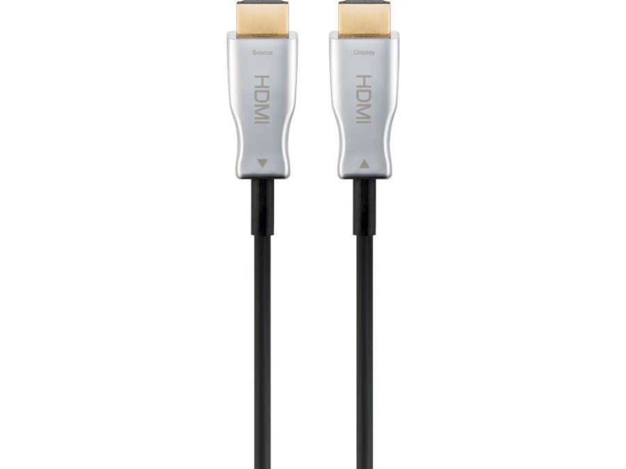 Optisk Hybrid HDMI 2.0 kabel - 2 x HDMI A han, Sort (20m)