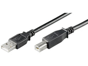 USB 2.0 kabel - A han til B han, Sort, HQ (0,25cm)