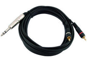 Prof. audiokabel - 6,35mm st. JACK han > 2 x Phono han (1,5m